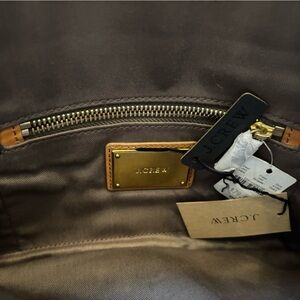 J. Crew Brown Clutch with Gold Accents